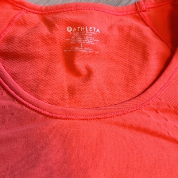 Athleta Fast Track Short Sleeve Tee | Color: Bright Coral size L - Picture 4 of 4